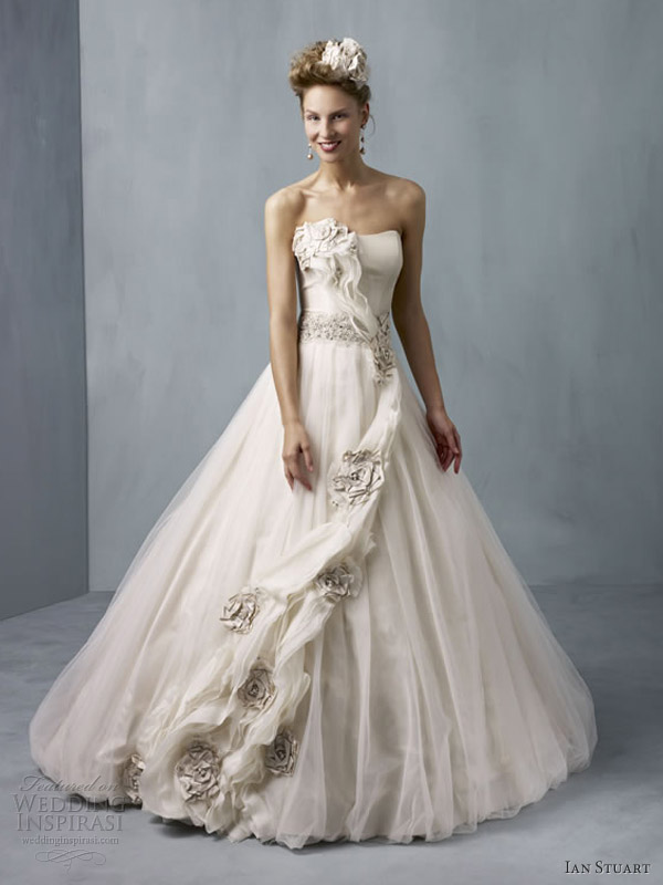 ian stuart wedding dresses 2013 cassiopeia taupe ball gown strapless