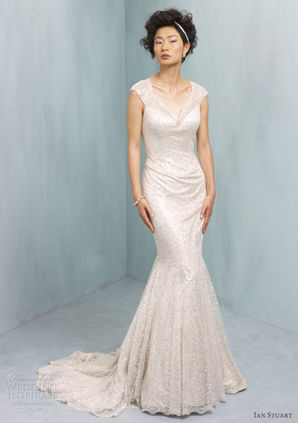 ian stuart wedding dresses 2013 gliteratti cap sleeve sheath