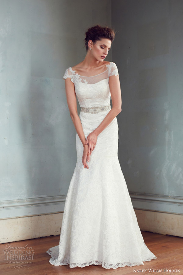 karen willis holmes wedding dresses 2013 jasmine cap sleeve lace gown