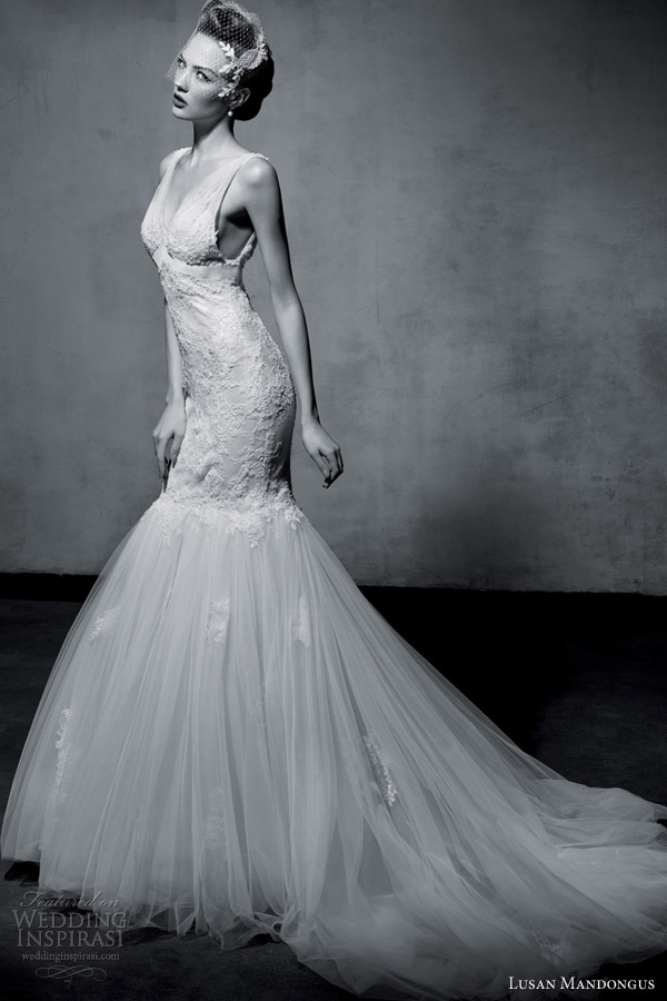 lusan mandongus wedding dresses 2013 sleeveless mermaid