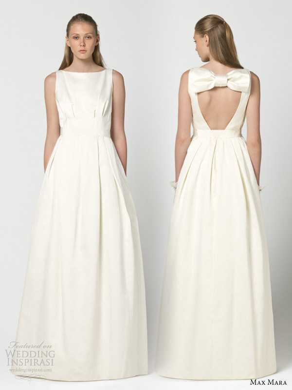 max mara bridal 2013 intenso wedding dress keyhole back oversized bow