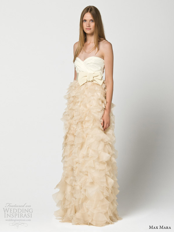 max mara wedding dresses 2013 isena color gown ruffle skirt