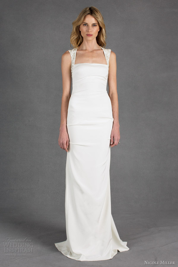 nicole miller bridal spring 2014 colette wedding dress straps