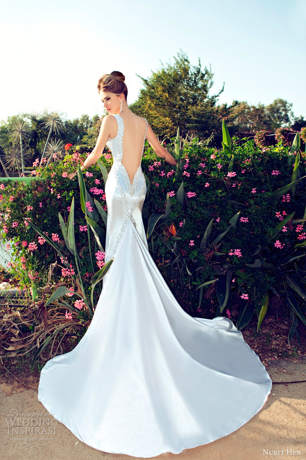 nurit hen 2013 wedding dress open back sheath