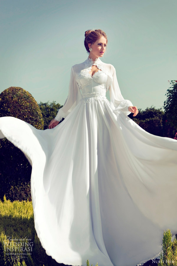 nurit hen wedding dresses 2013 long sleeve bolero