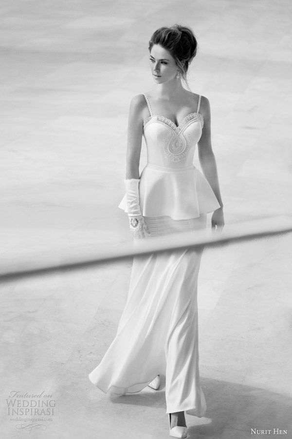 nurit hen wedding dresses 2013 peplum gown