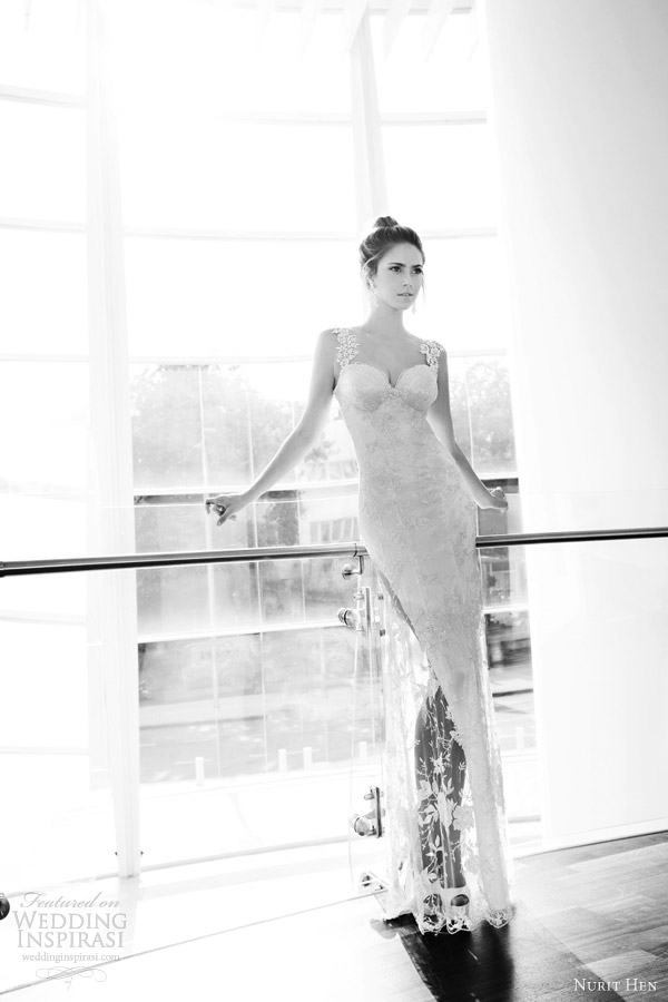 nurit hen wedding dresses 2013 sheath straps