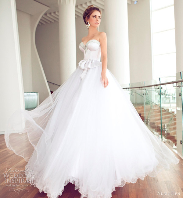 nurit hen wedding dresses 2013 strapless ball gown
