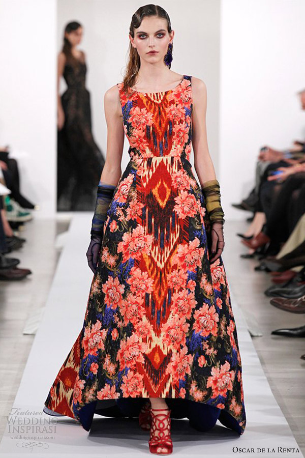 oscar de la renta fall 2013 sleeveless high low ball gown