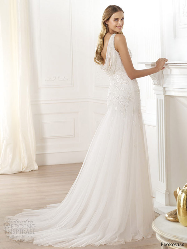 pronovias 2014 fashion laberne cowl back wedding dress