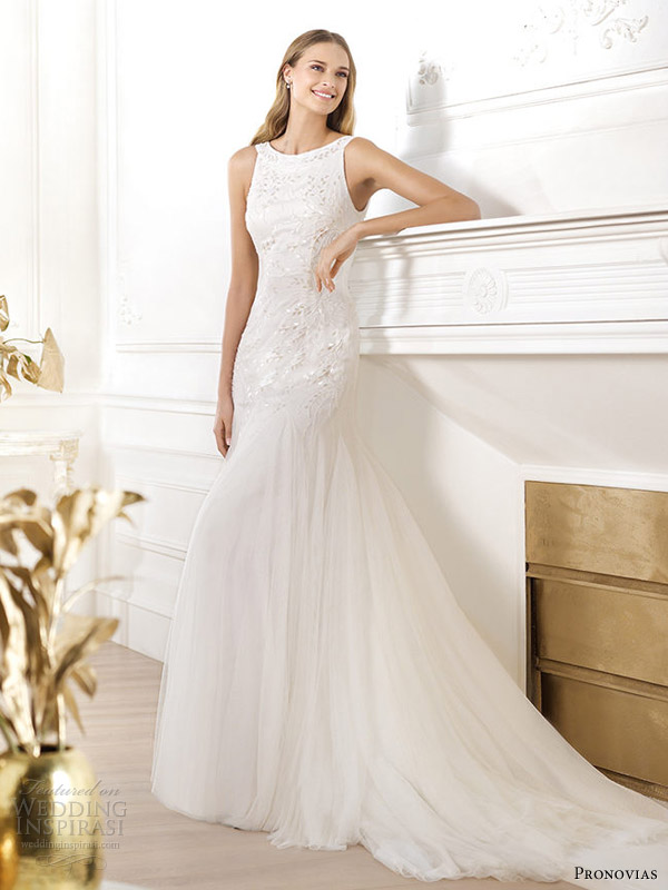 pronovias 2014 fashion wedding dress lacasta scoop back