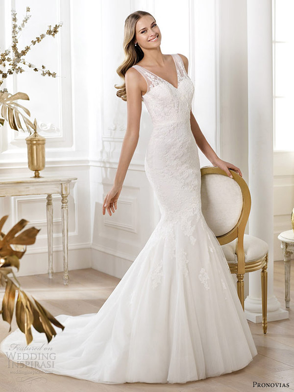 pronovias wedding dresses2014 lexine sleeveless v neck mermaid gown