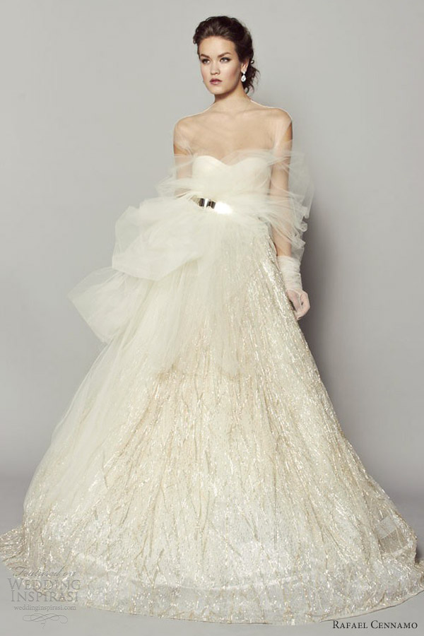 rafael cennamo wedding dresses fall 2013 embroidered tulle ball gown
