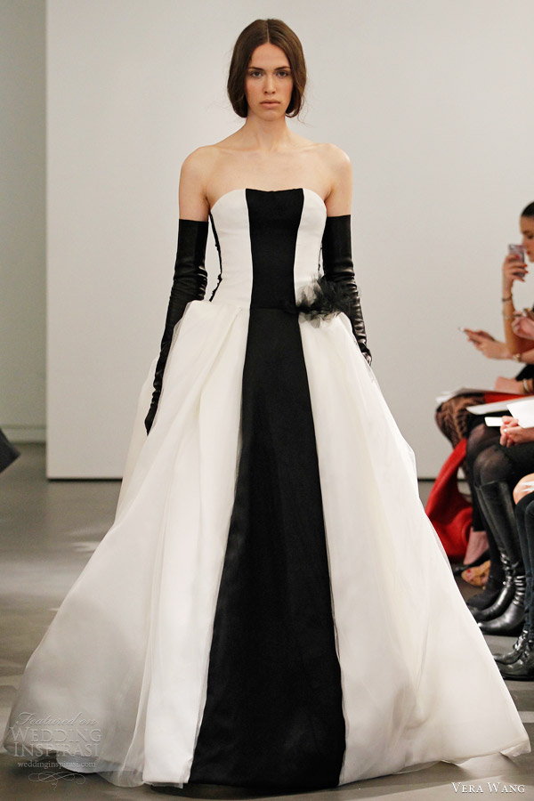 vera wang spring 2014 black white wedding dresses