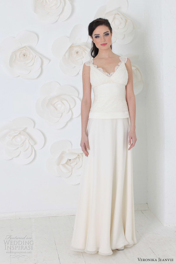 veronika jeanvie 2014 bridal 7944 wedding gown straps