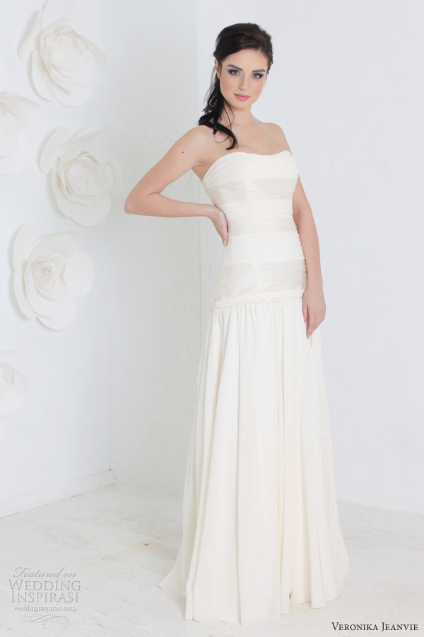 veronika jeanvie 2014 bridal caterinne banded bodice