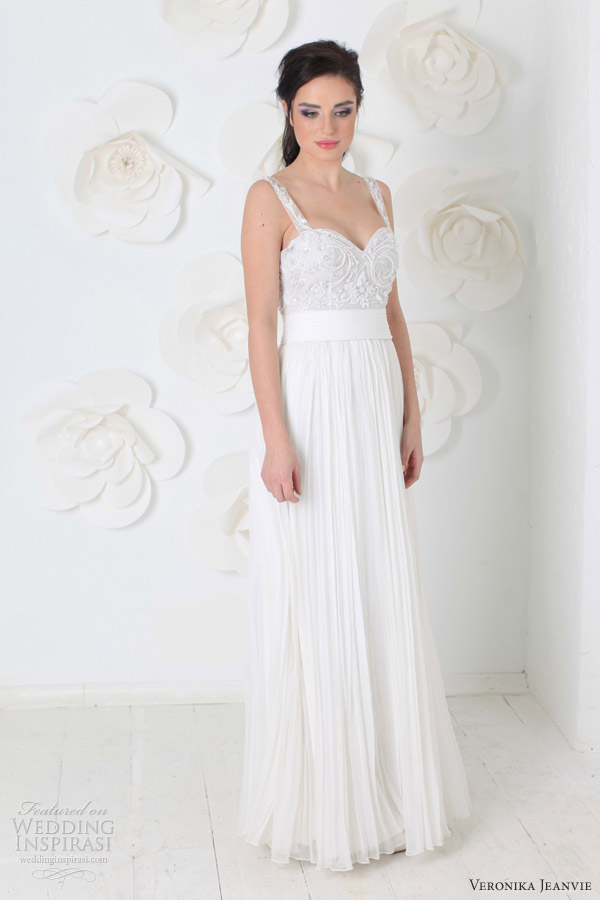 veronika jeanvie bridal 2014 ange wedding dress straps