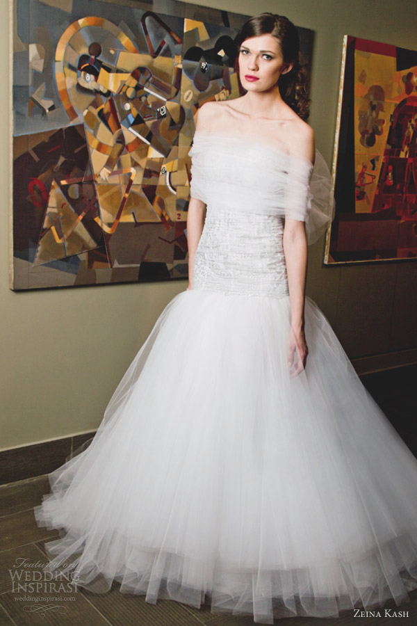 zeina kash bridal 2013 tulle wedding dress