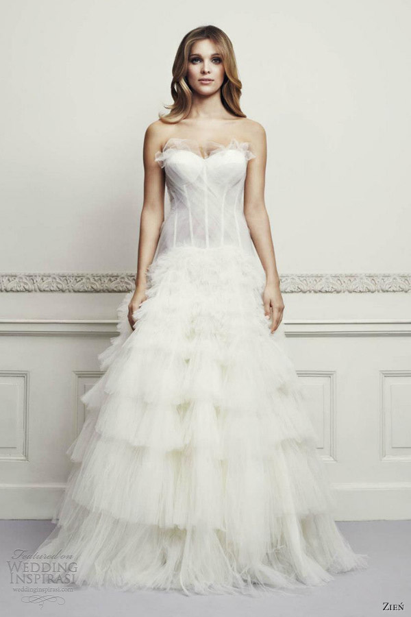 zien bridal 2013 strapless wedding dress