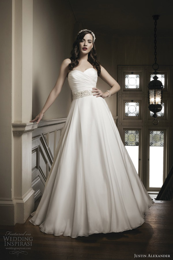 justin alexander bridal 2014 wedding dress style 8690 beaded waist
