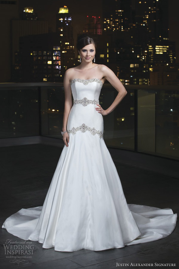 justin alexander signature 2014 wedding dress style 9723 beaded sweetheart waist