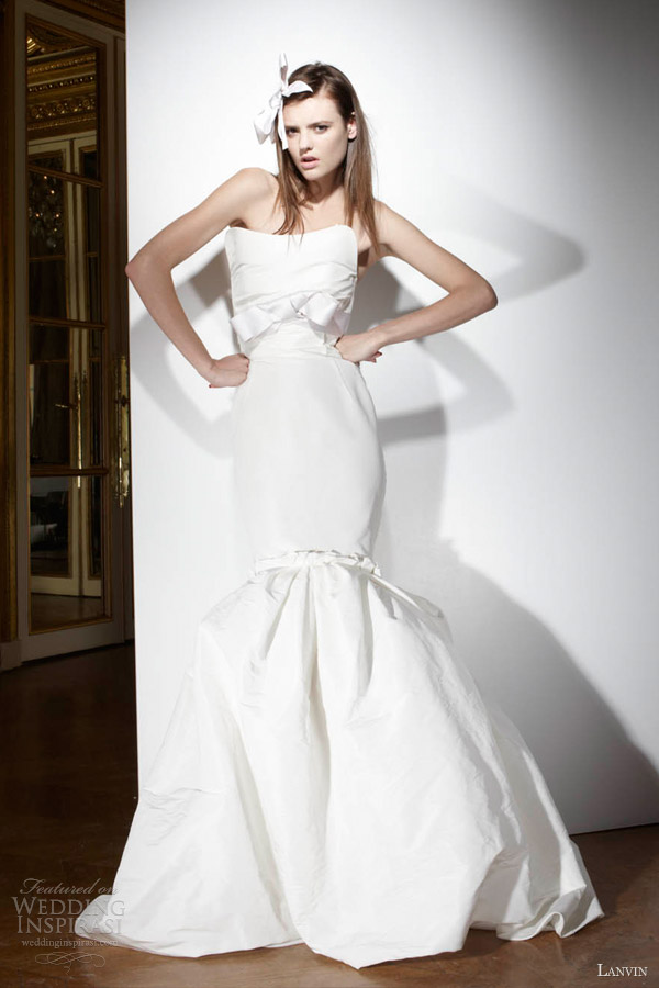 lanvin bridal 2013 wedding dress strapless mermaid