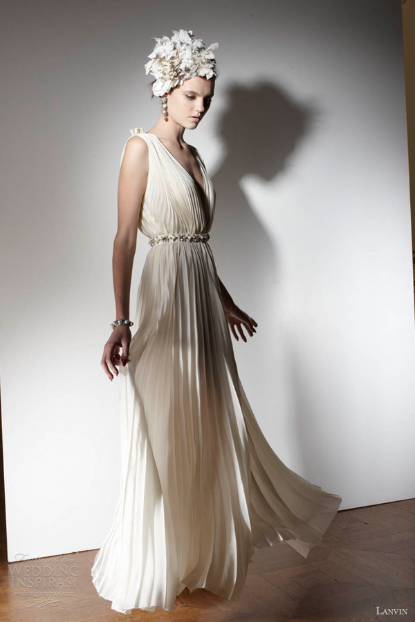 lanvin bridal spring 2013 wedding dress sleeveless pleated lanvin bridal spring 2013 wedding dress sleeveless pleated