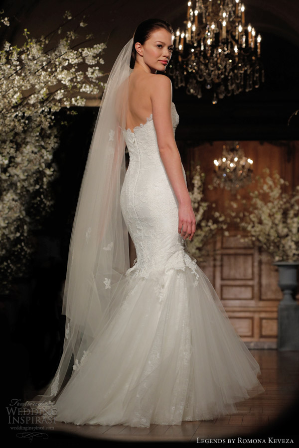 legends by romona keveza bridal spring 2014 strapless lace mermaid gown tulle chantilly l508 back
