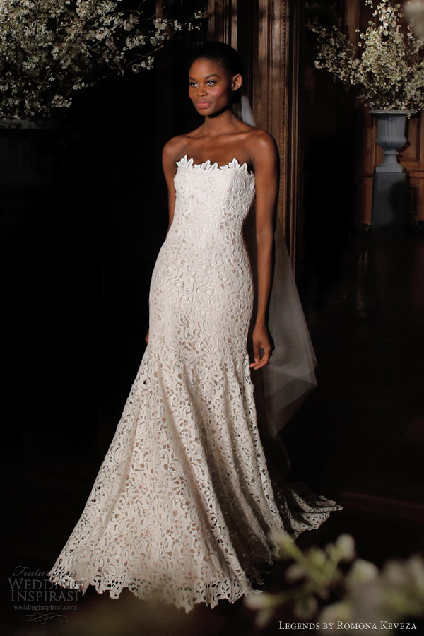 legends by romona keveza spring 2014 strapless lace wedding dress style l500