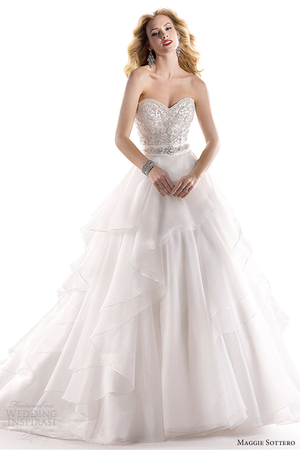 maggie sottero fall 2013 bridal raynie strapless sweetheart wedding dress