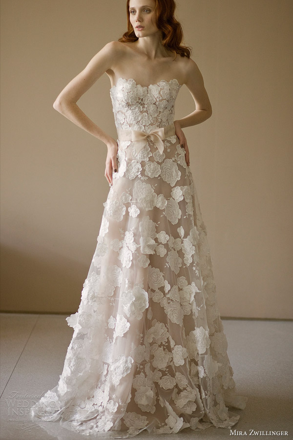 mira zwillinger 2014 bridal beatrice strapless wedding dress