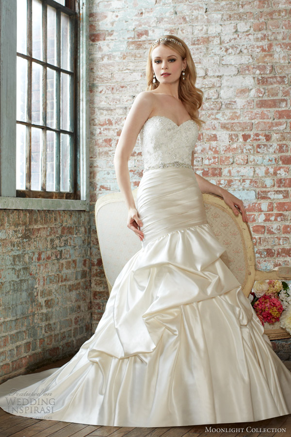 moonlight collection fall 2013 wedding dress style j6278 strapless sweetheart