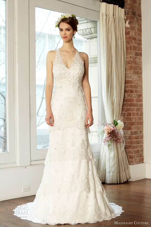 moonlight couture fall 2013 bridal wedding dress style h1222