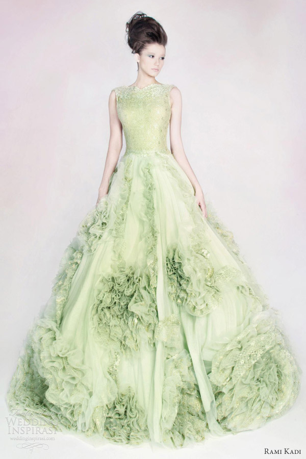 rami kadi color wedding dress lace tulle organza gown rami kadi color wedding dress lace tulle organza gown
