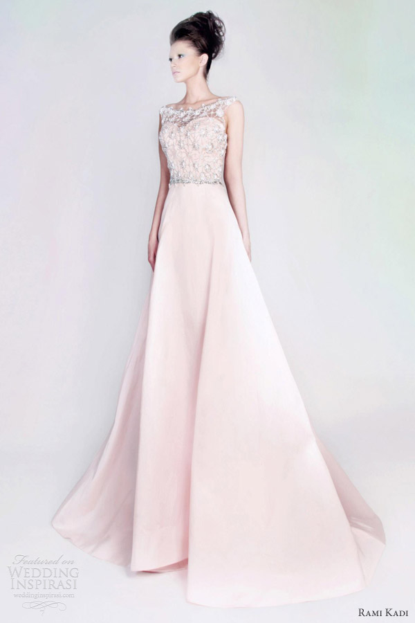 rami kadi pink hand embroidered silk mikado gown