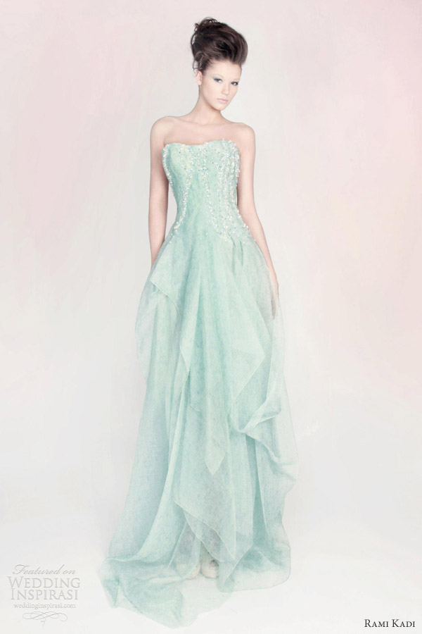 rami kadi spring 2013 hand embroidered draped organza gown