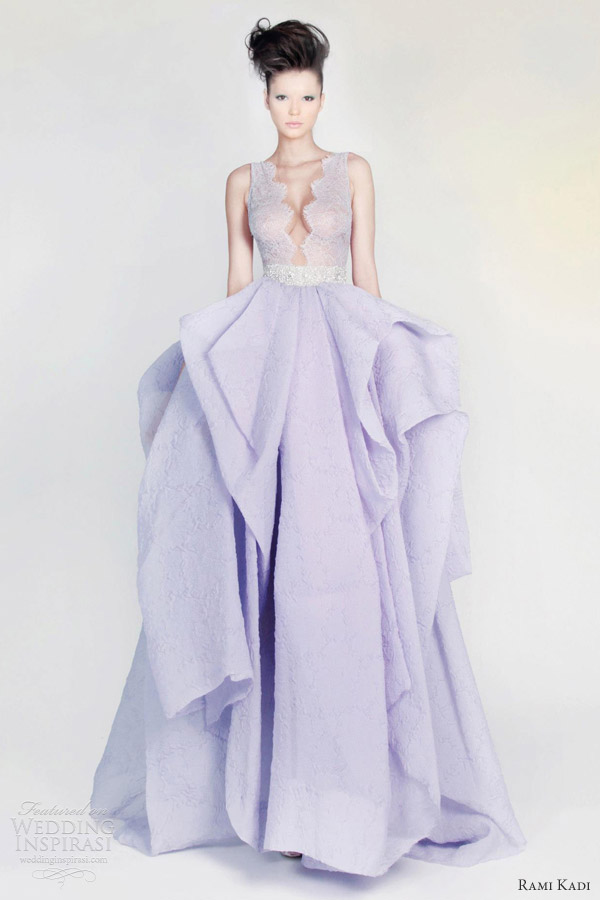 rami kadi spring 2013 les jardins suspendus lace silk gazar purple gown