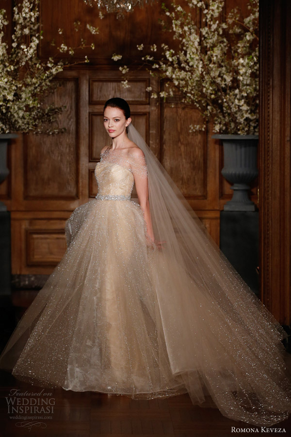 romona keveza collection bridal spring 2014 future wedding dress glittery ball gown