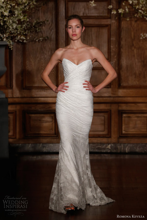 romona keveza collection bridal spring 2014 hollywood glamour beaded lace silk charmeuse wedding dress