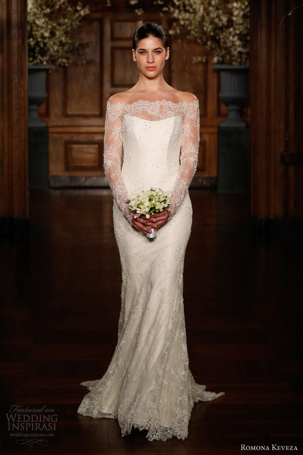 romona keveza collection spring 2014 gatsby wedding dress beaded lace fluted gown