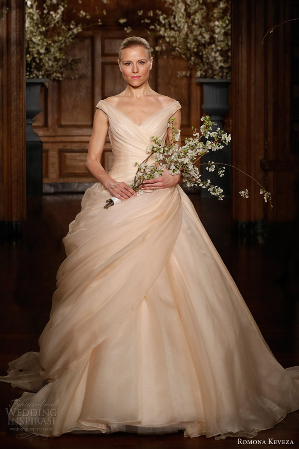 romona keveza collection spring 2014 victoriana blush silk organza ball gown