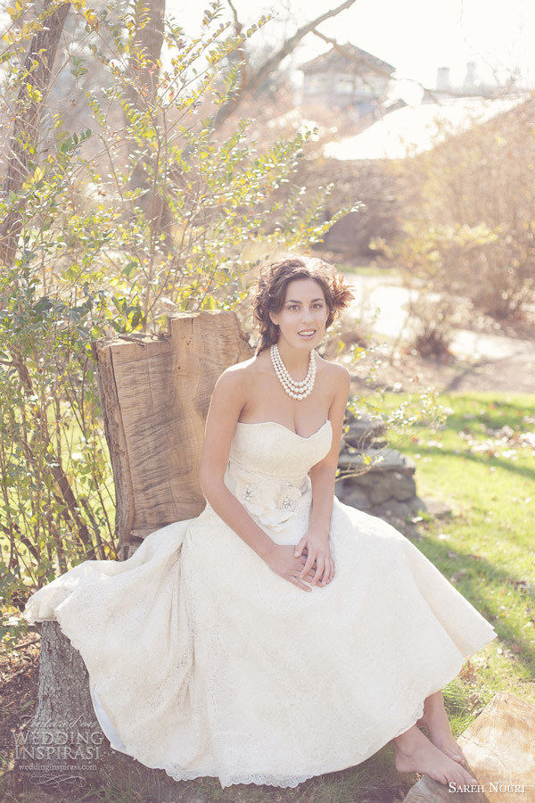 sareh nouri strapless wedding dress bohemian bridal theme 2013 sareh nouri strapless wedding dress bohemian bridal theme 2013