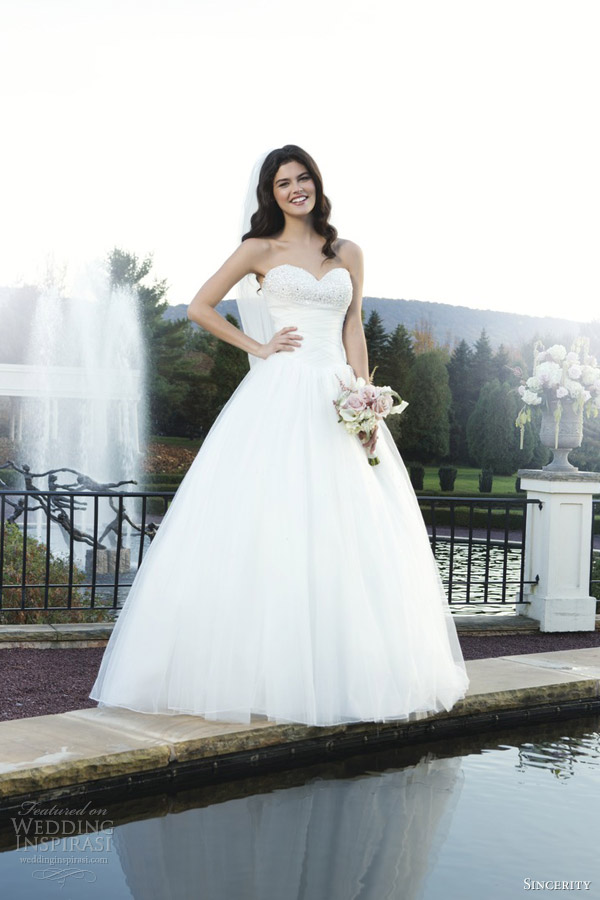 sincerity bridal 2014 wedding dress style 3752 beaded neckline