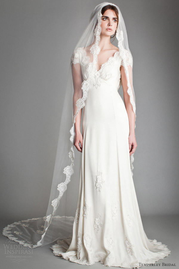 temperley 2014 bridal titania dorothy cap sleeve gown veil