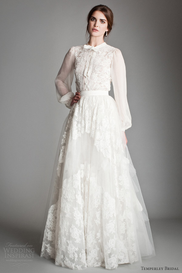 temperley bridal 2014 titania heather long sleeve blouse petunia skirt temperley bridal 2014 titania heather long sleeve blouse petunia skirt