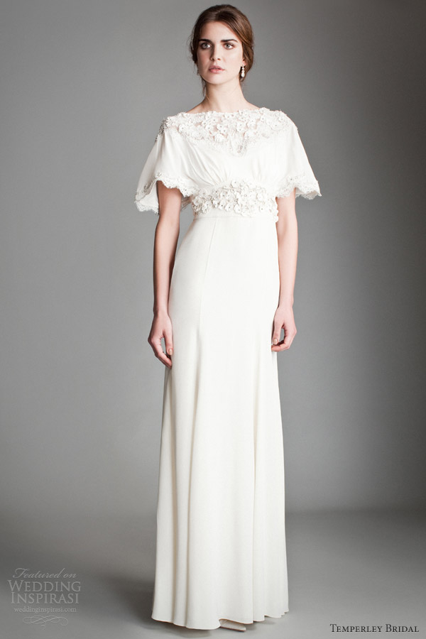 temperley wedding dresses 2014 bridal peony fluted sleeve gown