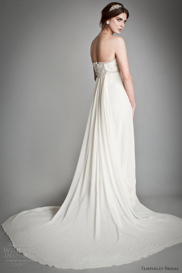 temperley wedding dresses 2014 bridal titania crystal mirage empire waist strapless gown back train