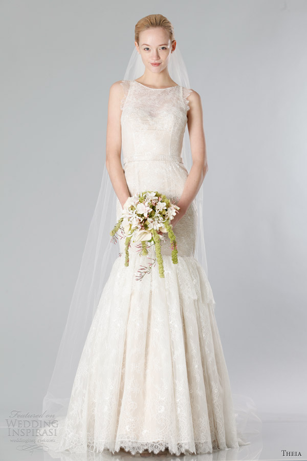 theia bridal fall 2013 2014 white collection sleeveless mermaid wedding dress