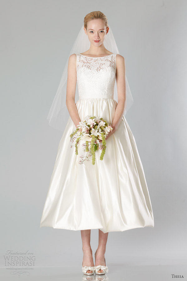 theia bridal fall 2013 sleeveless tea length wedding dress