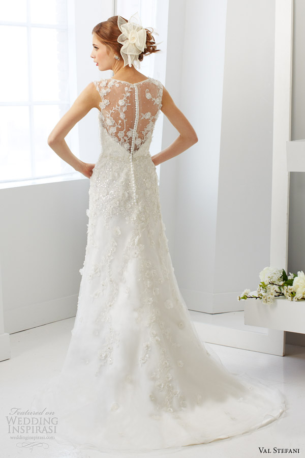 val stefani fall 2013 bridal wedding dress d8044 illusion back